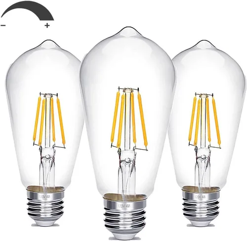 Miniatura 8 de Bombilla LED Edison, Bombilla Vintage Antigua de 40W, Bombilla LED E26 No Regulable 450 Lúmenes 2700K, Blanco Cálido, Paquete de 3 Blanco cálido