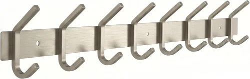 Miniatura 14 de Perchero de Pared Blanco – Riel de Ganchos de Acero Inoxidable de 15 Pulgadas con 5 Ganchos Dobles Resistentes para Abrigos – Perchero Montado