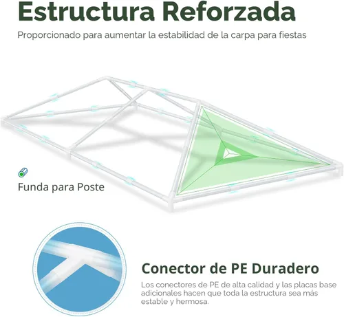 Miniatura 3 de Quictent gazebo con toldo para fiestas de bodas exterior 10 'X 20' con 6 paredes laterales extraíbles & elegante ventana de iglesia
