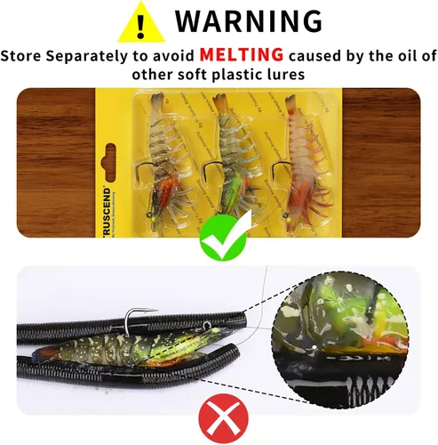 Miniatura 2 de TRUSCEND Duramax TPE Soft Fishing Lures with BKK Hooks, Shrimp & Crayfish Pro Fishing Baits, Curly & Paddle Tail Lure for Trembly Sinking &
