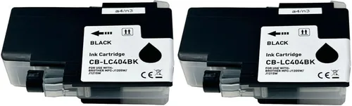 Miniatura 2 de OCProducts - Cartucho de tinta de repuesto compatible con Brother LC404, paquete de 2 unidades para DCP-J1200 MFC-J1205W MFC-J1215W (2 negros)