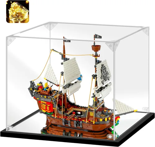 Miniatura 17 de Vitrina acrílica para coleccionables, caja de exhibición para ensamblar para Lego 75300 75304 75349, modelo de casco, caja acrílica transparente