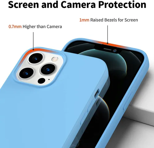 Miniatura 4 de Funda diseñada para iPhone 13 Pro Max, funda de silicona ultra delgada a prueba de golpes, de microfibra suave anti arañazos, protección mejorada