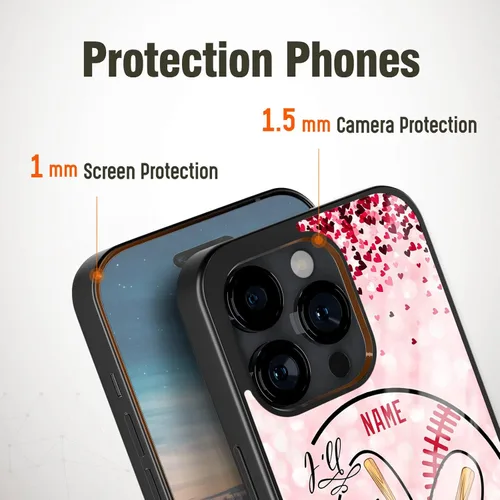 Miniatura 5 de Fundas de teléfono personalizadas con texto en inglés "Baseball Mom" para Samsung Galaxy A02 A03 A10 A13 A42 A51 A52 A53 A71 A73 4G 5G iPhone Moto