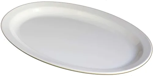 clásico Western melamina oval Platos borde estrecho Platter, 9 – 1/2" X 6 – 3/4," Blanco o café # 510, Blanco