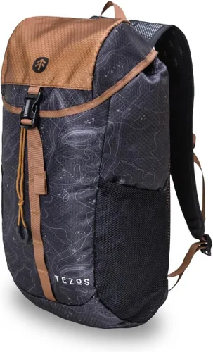 Mochila Tezos Juniper - ligera, duradera, 16L - Mochila de día compatible con hidratación para senderismo, viajes, camping, ciclismo y más, Negro