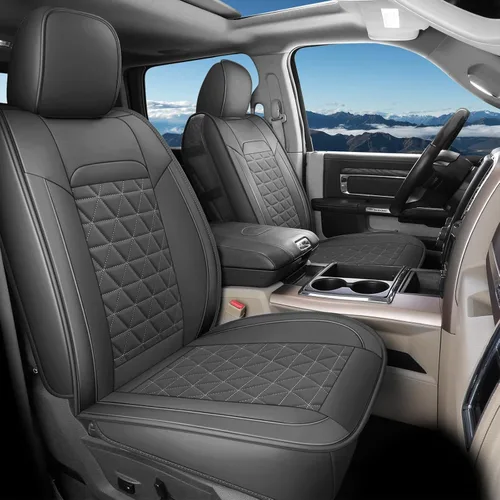 Miniatura 18 de Coverado Fundas de asiento delantero, fundas impermeables para asiento delantero de automóvil para camión compatibles con Dodge Ram 1500 2500 3500