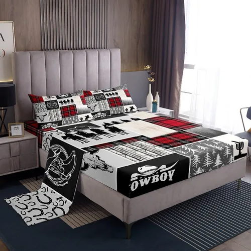 Miniatura 19 de Juego de sábanas de dibujos animados para niños, tamaño King, bonito juego de ropa de cama de esquí de animales árticos, decoración de habitación