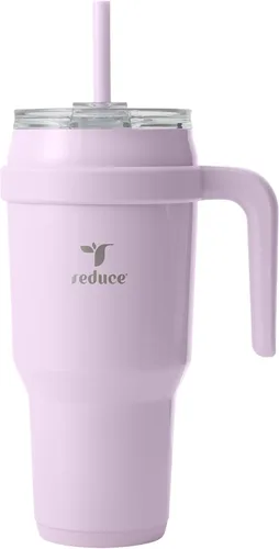 Miniatura 37 de Reduce Vaso de acero inoxidable de 50 onzas con asa, doble pared aislada al vacío, taza de viaje, tapa a prueba de sudor y popote reutilizable