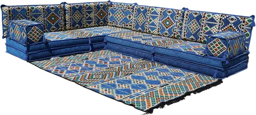 Miniatura 10 de arabicsofa Juego de sofás árabes tradicionales en forma de L - Sofás seccionales marroquíes - Asientos Majlis orientales para sala de estar