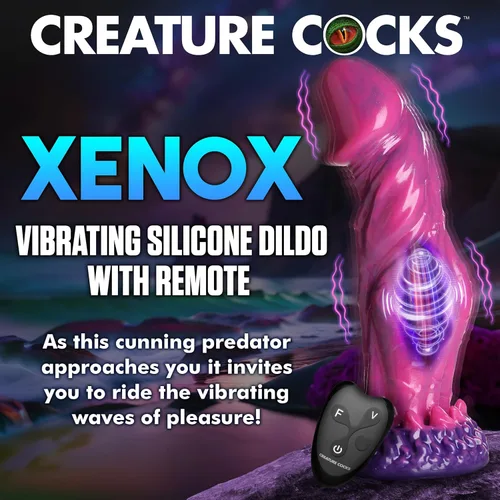 Miniatura 2 de CREATURE COCKS Xenox - Consolador vibratorio de silicona con control remoto para hombres, mujeres y parejas. Consolador de fantasía, texturas