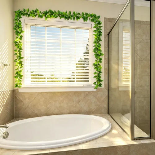 Miniatura 6 de BLEUM CADE 2Pcs Fake Vines with Faux Pothos Leaves, Artificial Ivy Garland Fake Plants Greenery for Bedroom Living Room Office Wall Garden Wedding