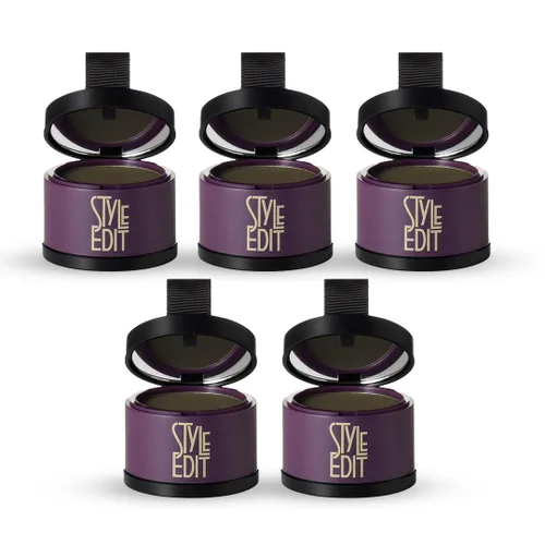 Miniatura 31 de Style Edit Polvo de retoque de raíz para cabello marrón claro Color de cabello para cubrir canas y raíces Polvo de línea capilar con infusión
