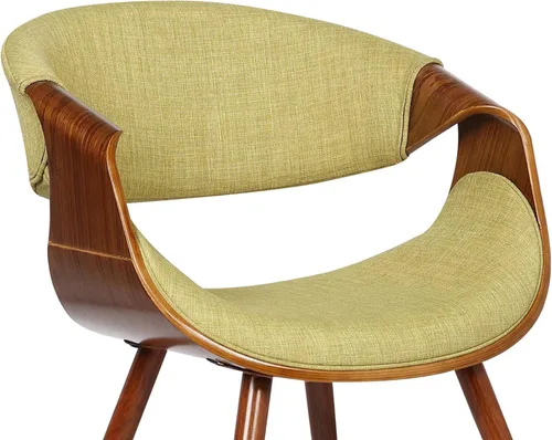 Miniatura 7 de Armen Living Silla de comedor de mediados de siglo estilo mariposa con acabado en nogal y tela verde Tela verde/nogal