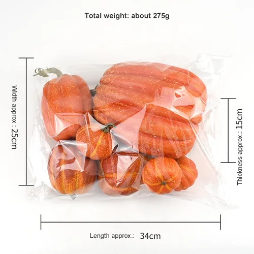 Miniatura 6 de BULINGNA 7 calabazas artificiales para decoración de Halloween, espuma de simulación de cosecha de otoño, calabazas para Halloween, Acción de Naranja