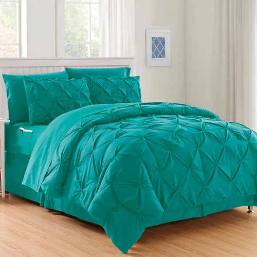 Miniatura 38 de Elegant Comfort Juego de edredón de 6 piezas de lujo, más suave y acogedor, juego completo suave y sedoso que incluye juego de sábanas con bolsillos