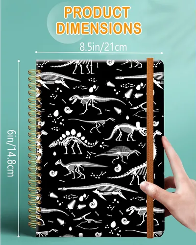 Miniatura 4 de Cuaderno de escritura en espiral a rayas, diario universitario forrado de tapa dura A5 para niños y niñas, encuadernación de doble alambre fuerte