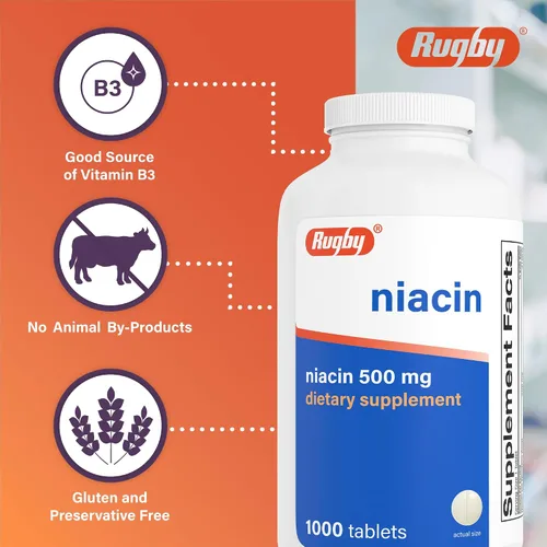 Miniatura 5 de Niacina 500 mg 1000 comprimidos.