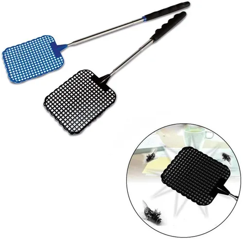 Miniatura 4 de Matamoscas extensible, matamoscas telescópico, matamoscas manual de plástico resistente con mango extensible de acero inoxidable, 5 piezas
