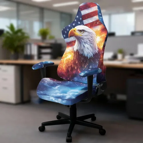 Miniatura 4 de Bald Eagle Gaming Protector for Students American Flag Stretchy Armrest Covers Patriotic Ergonomic Office Cover Dustproof Home & Dorm Room Decor