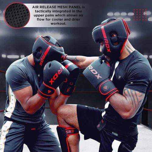 Miniatura 7 de RDX Guantes de boxeo de 14 onzas para hombres y mujeres con envolturas de mano de boxeo, guantes internos, correas de muñeca de boxeo