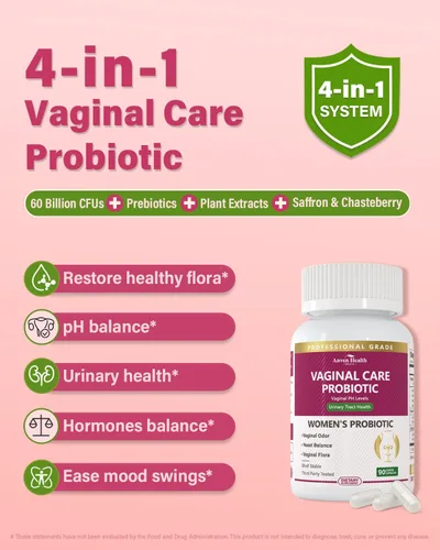 Miniatura 2 de Probióticos vaginales para mujeres, equilibrio de pH con prebióticos, 60 mil millones de probióticos para mujer para flora vaginal, olor, levadura
