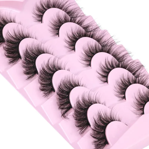 Miniatura 5 de Pestañas postizas de aspecto natural, pestañas de visón sintético, pestañas onduladas tipo zorro que parecen extensiones, pestañas de visón 3D