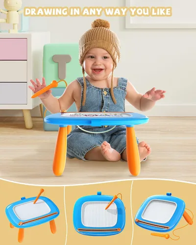 Miniatura 2 de Kikapabi Tablero magnético de dibujo para niños pequeños, regalos de primer cumpleaños para niñas y niños de 1, 2 y 3 años, tablero de garabatos