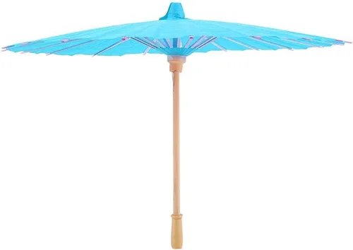 Miniatura 6 de Haofy Paraguas de papel para sombrilla, paraguas de papel en blanco para decoración de niños, pintura a mano, manualidades, decoración de boda, Azul
