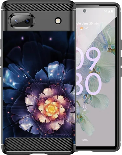 Miniatura 24 de CasesOnDeck Black TPU Case Compatible with Google Pixel 6A (2022) / Pixel 6A Case Slim Minimalistic Flexible Textured Cover -Bass Fishing