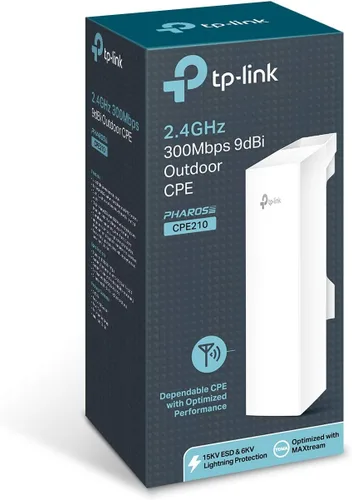 Miniatura 6 de TP-Link 2.4GHz N300 CPE para exteriores de largo alcance para transmisión PtP y PtMP Puente inalámbrico punto a punto 9dBi, más de 5km