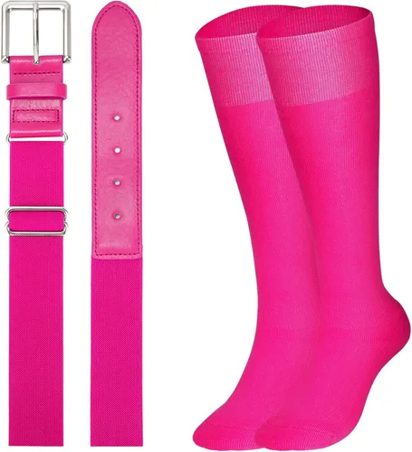 Miniatura 10 de XZQTIVE Conjunto combinado de calcetines de béisbol y softbol y cinturón de béisbol y sóftbol, calcetines de fútbol hasta la rodilla para niños