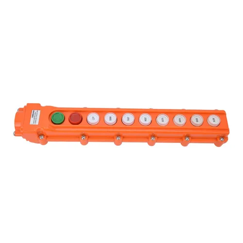 Miniatura 9 de Interruptor de botón de grúa a prueba de lluvia de 10 vías, COB-64A Arriba-Abajo izquierda/Derecha/Delantero/Atrás/Rápido/Lento Naranja Interruptor