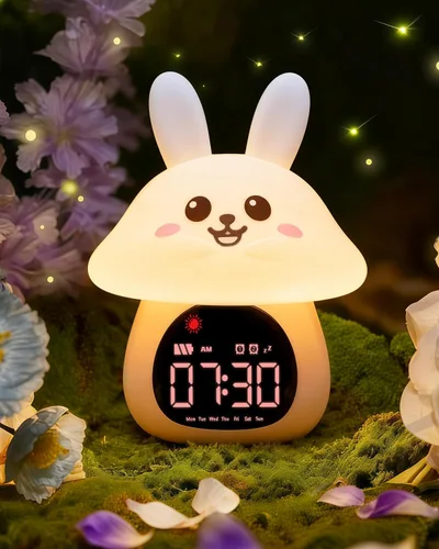 Yiliaw Reloj despertador de entrenamiento para dormir con luz nocturna para niños, reloj Ok to Wake con alarma dual, luz nocturna y colores RGB, 6