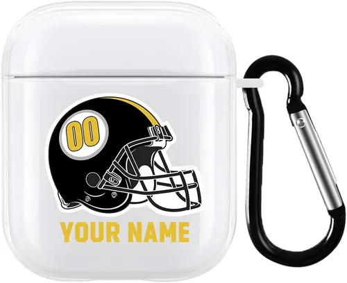 Miniatura 20 de Funda de casco de fútbol con nombre y número para Apple AirPods de 2ª y 1ª generación, regalo personalizado para fanáticos de los deportes de Arizona