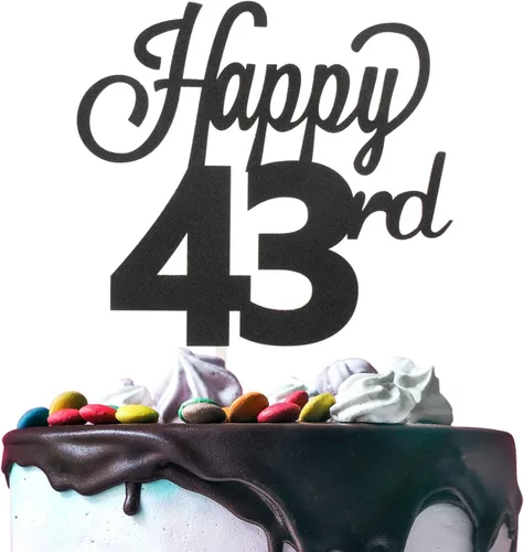 Miniatura 33 de LINGTEER - Decoración para pastel con texto "Happy Birthday 100", color negro