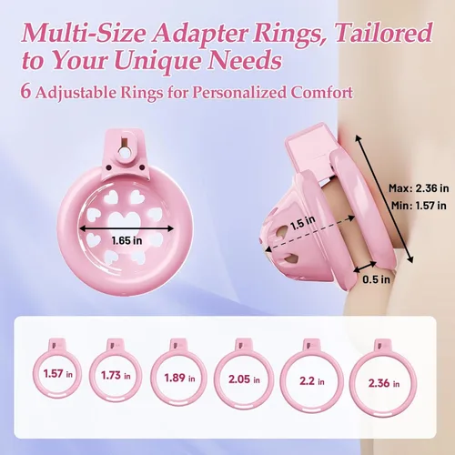 Miniatura 5 de Chastity Cage - Jaula de castidad para macho, jaula plana de castidad de silicona suave con cinturón de castidad ajustable, bloqueo invisible y 6