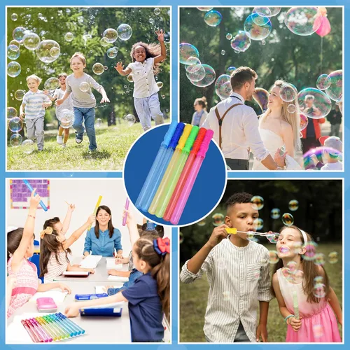 Miniatura 6 de JOYIN - Varitas grandes de 14.6 pulgadas para hacer burbujas para niños, 6 piezas con solución de recambio, juguete de verano, recuerdo de fiesta
