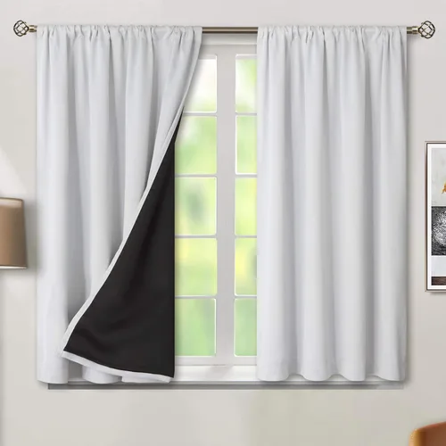 Miniatura 34 de BGment - Cortinas opacas para sala de estar de 63 pulgadas de largo, juego de 2 paneles, cortinas para oscurecer toda la habitación, cortinas