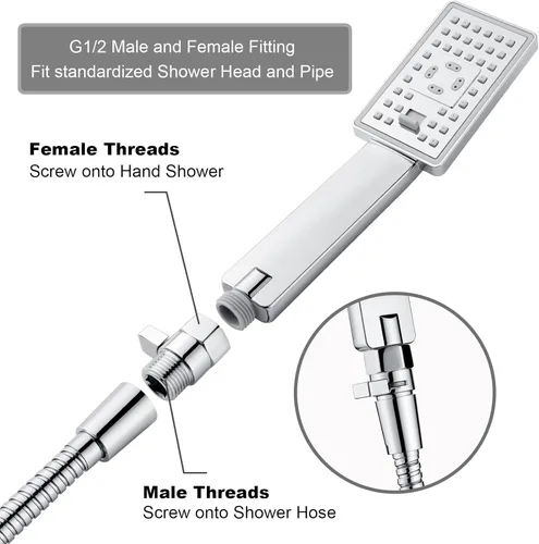Miniatura 3 de BRIGHT SHOWERS Válvula de Control de Flujo de Agua, Válvula de Agua de Ducha de Latón con Manija y Palanca, Regulador de Flujo Ahorrador de Agua