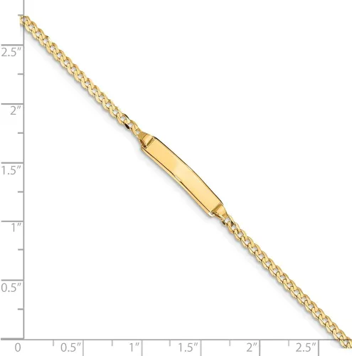 Miniatura 3 de Pulsera de identificación de eslabones cubanos de oro amarillo macizo de 14 quilates, etiqueta de identificación grabable, con cierre seguro