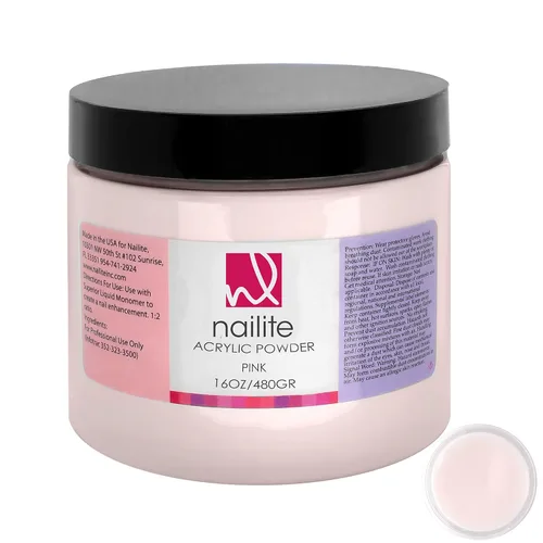 Miniatura 7 de Regular - Polvo acrílico profesional para extensión de uñas, sistema de ajuste lento, fórmula EMA y efecto no amarillento, transparente (16 onzas)