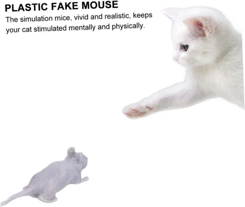 Miniatura 9 de 10pcs Halloween Plastic Fake Mice Prank Realistic Simulation Mouse Props for Haunted House Party Decorations Gray