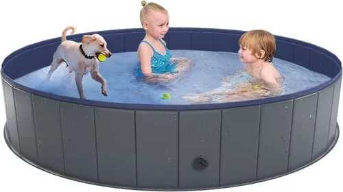 Niubya - Alberca plegable para perros de plástico duro, bañera portátil para mascotas, perros y gatos, piscina para vadeo de mascotas para