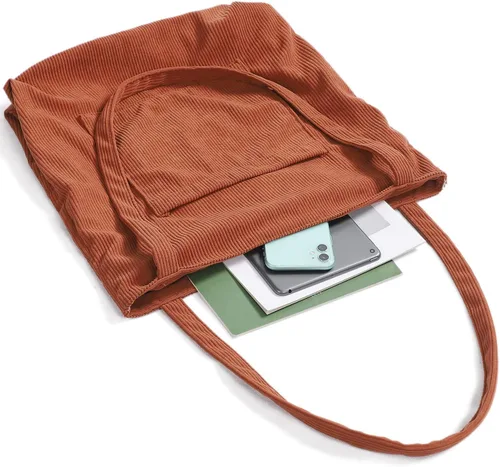 Miniatura 6 de WantGor Bolso de mano de pana para mujeres, bolsos de hombro estilo hobo grandes, bolsos casuales de gran capacidad para compras y trabajo