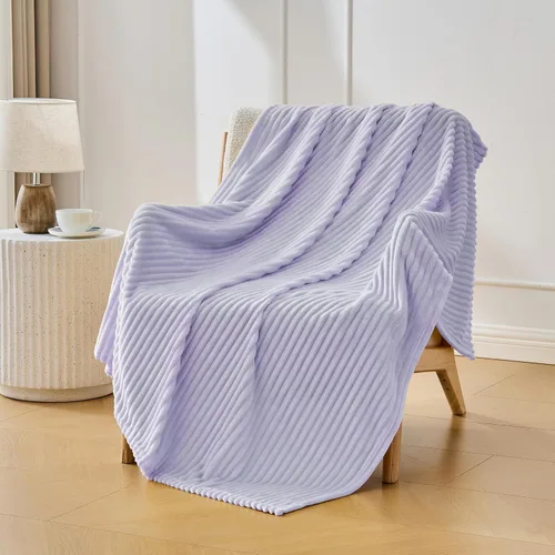 Miniatura 22 de Bnuitland - Manta de franela marrón con funda de almacenamiento, 300 GSM, manta de sofá súper suave con patrón de rayas de forro polar para bebés