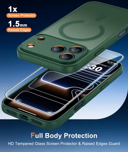 Miniatura 144 de FNTCASE Funda para iPhone 17 Pro: Fundas delgadas translúcidas de color azul claro compatibles con MagSafe, protección completa de la cámara
