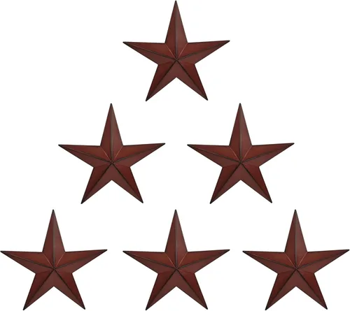 Miniatura 11 de JoyEvy Estrella de granero roja y negra de Texas de 6, 9 y 12 pulgadas, 3 piezas, estrellas de arte de metal para exteriores, decoración de pared 6