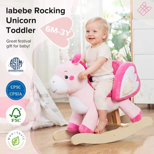 Miniatura 3 de labebe - Caballo mecedor para bebé, unicornio para montar, juguete de paseo para niños de 6 meses a 3 años, bebé (niño niña) juguete de peluche