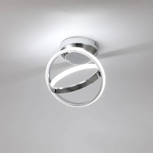 Miniatura 7 de CANEOE Lámparas de techo LED modernas, lámparas de pasillo redondas creativas de 30W con acabado cromado, lámpara de 6000K cerca del techo